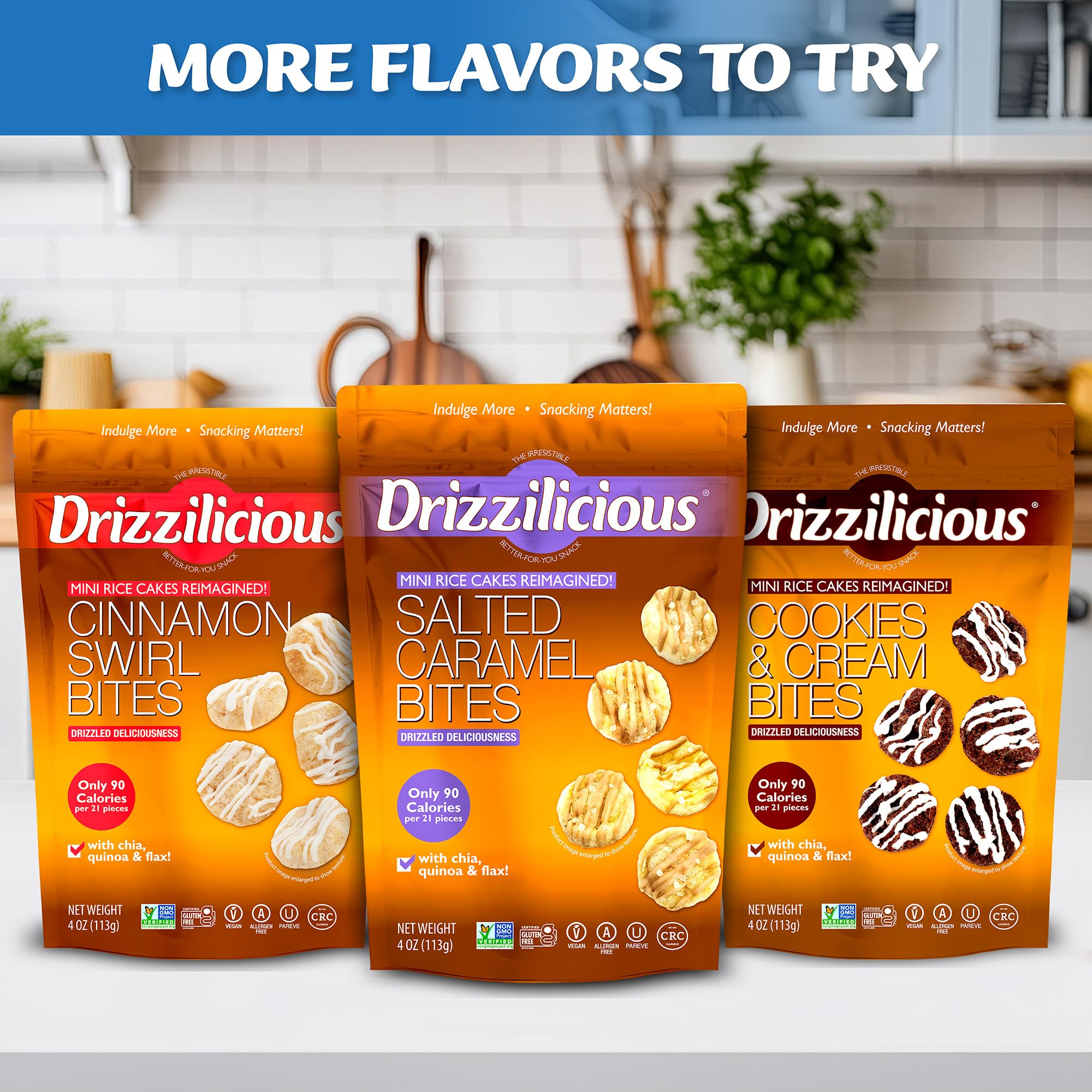Drizzilicious Birthday Cake pack with two bags, convenient portions for lunch or travel.
