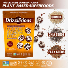 Bite-sized Cookies & Cream mini rice cake held for quick snacking.