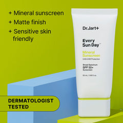 Close-up of Dr.Jart+ Every Sun Day matte texture on skin for daily wear.