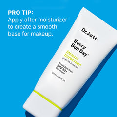 Travel-size Dr.Jart+ Every Sun Day bottle ready for on-the-go sunscreen needs.