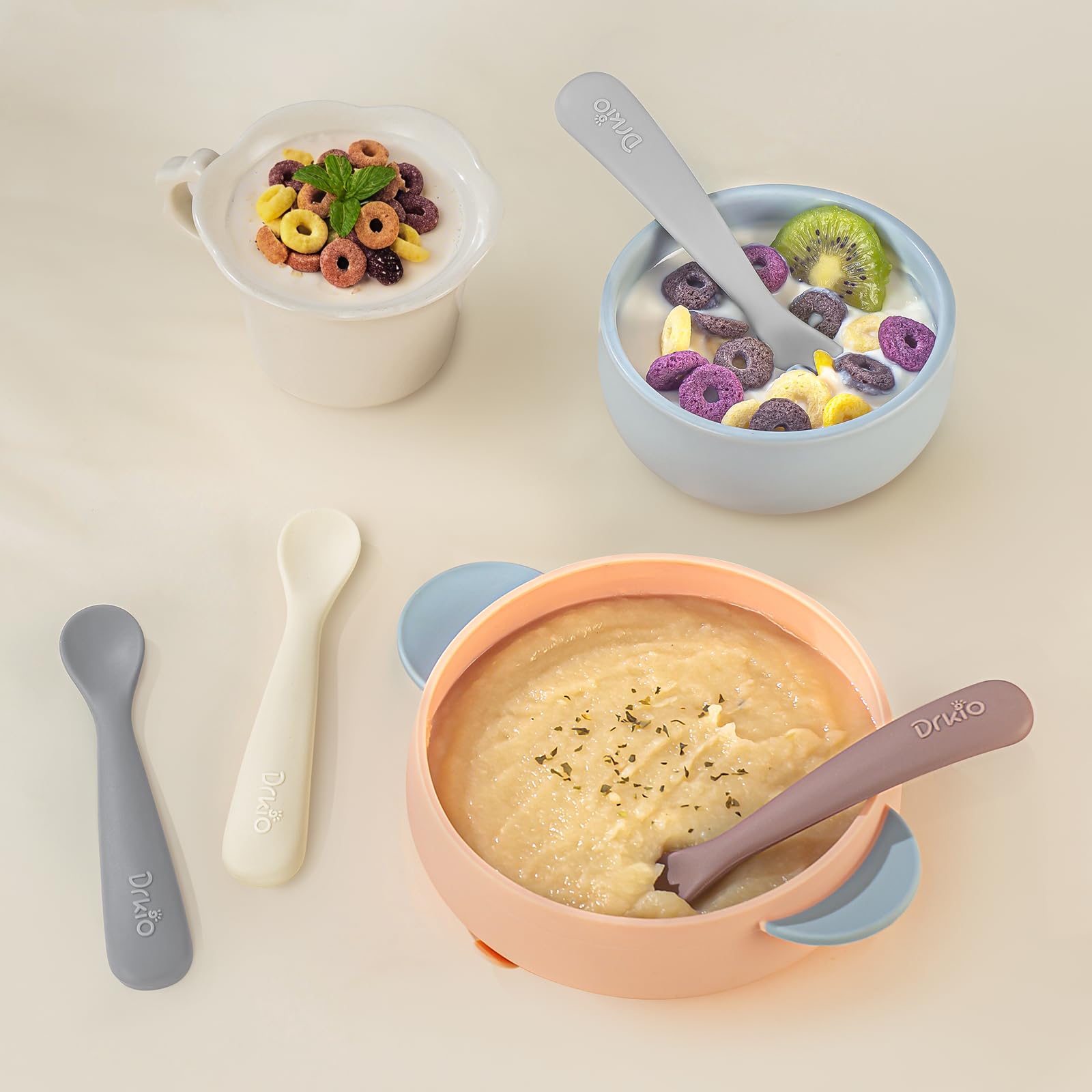 DRKIO boil-proof sterilizable spoons stay clean and ready for next feeding.