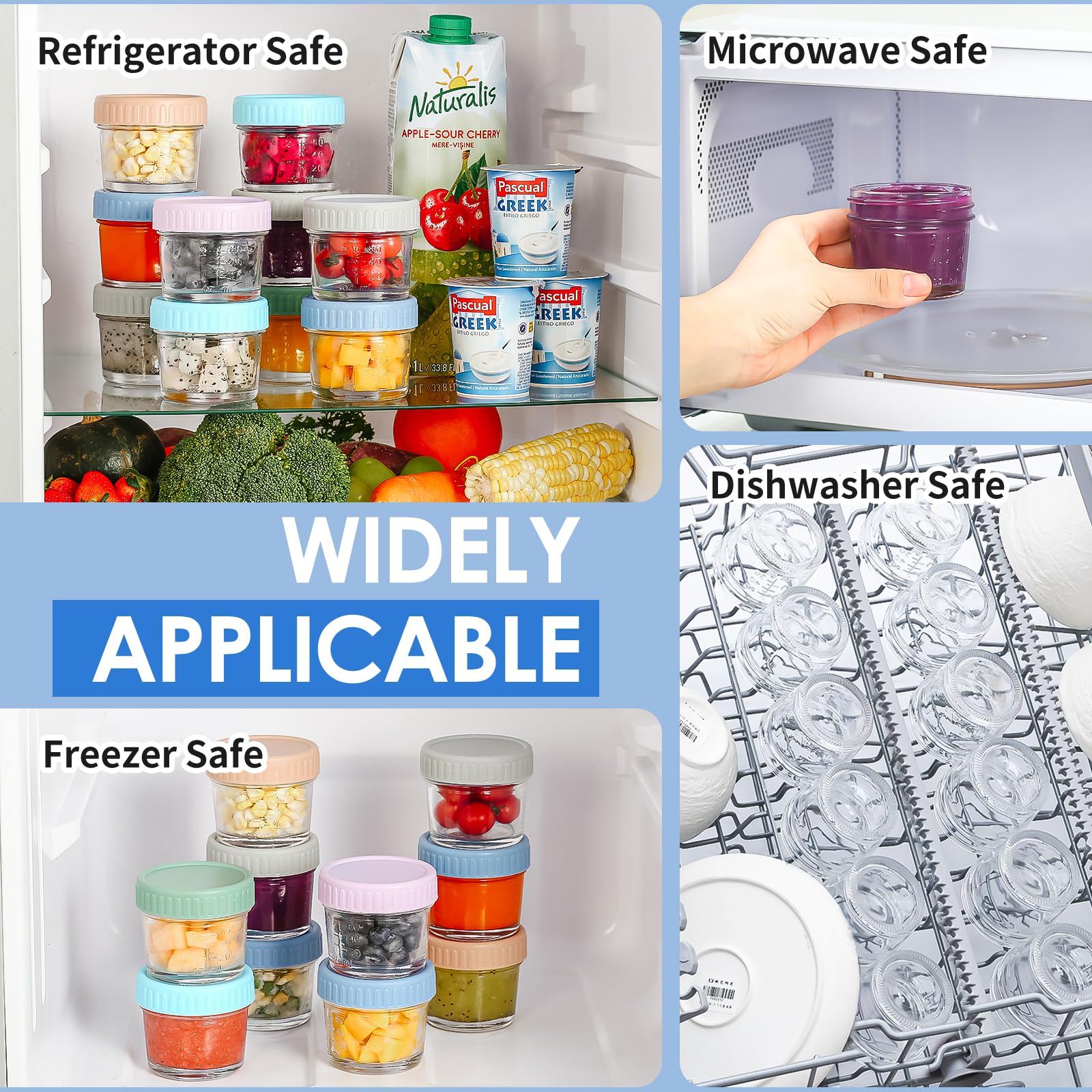 DRKIO dishwasher-safe jars simplify cleanup after meals.