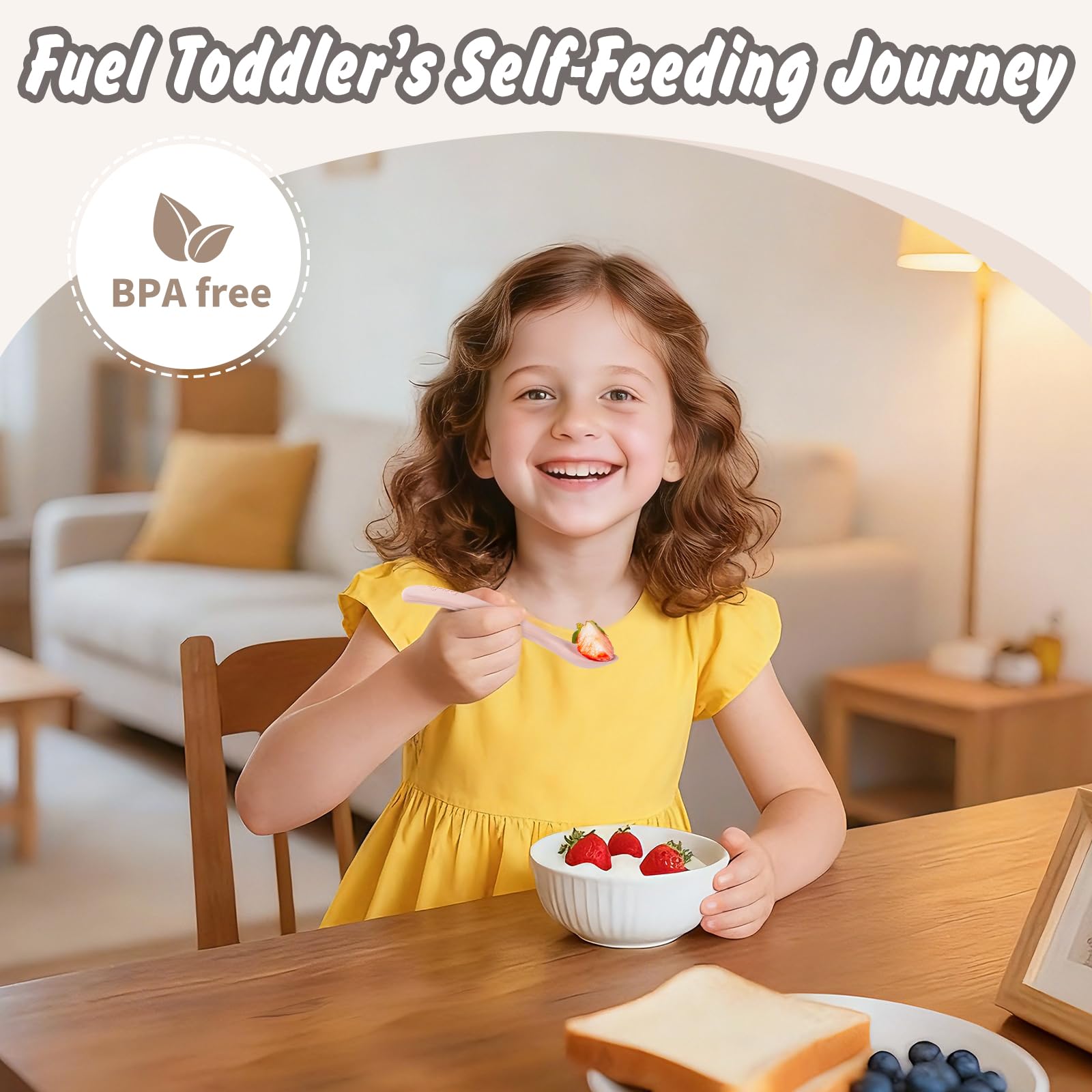 DRKIO chewable-tip baby spoons soothe gums during teething-friendly self-feeding.