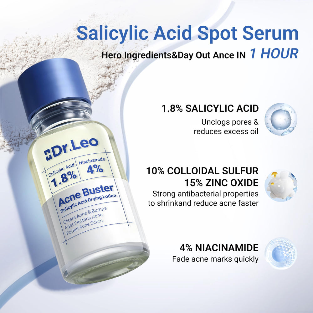 Water-based, non-sticky Dr.Leo serum texture on skin.