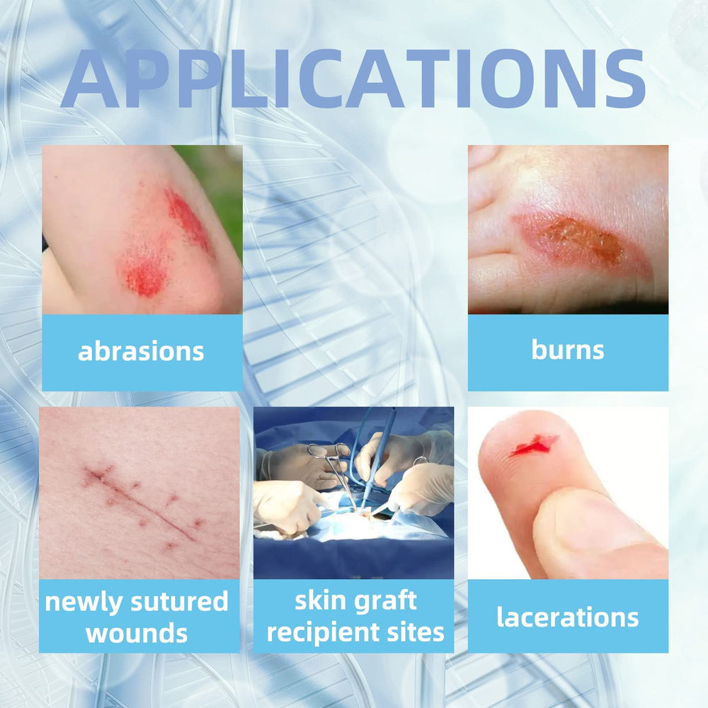 Dr. Med Xeroform dressing on wound area supports easy dressing changes.