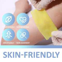 Dr. Med Xeroform patch applied on skin surface as initial layer for light exudate.
