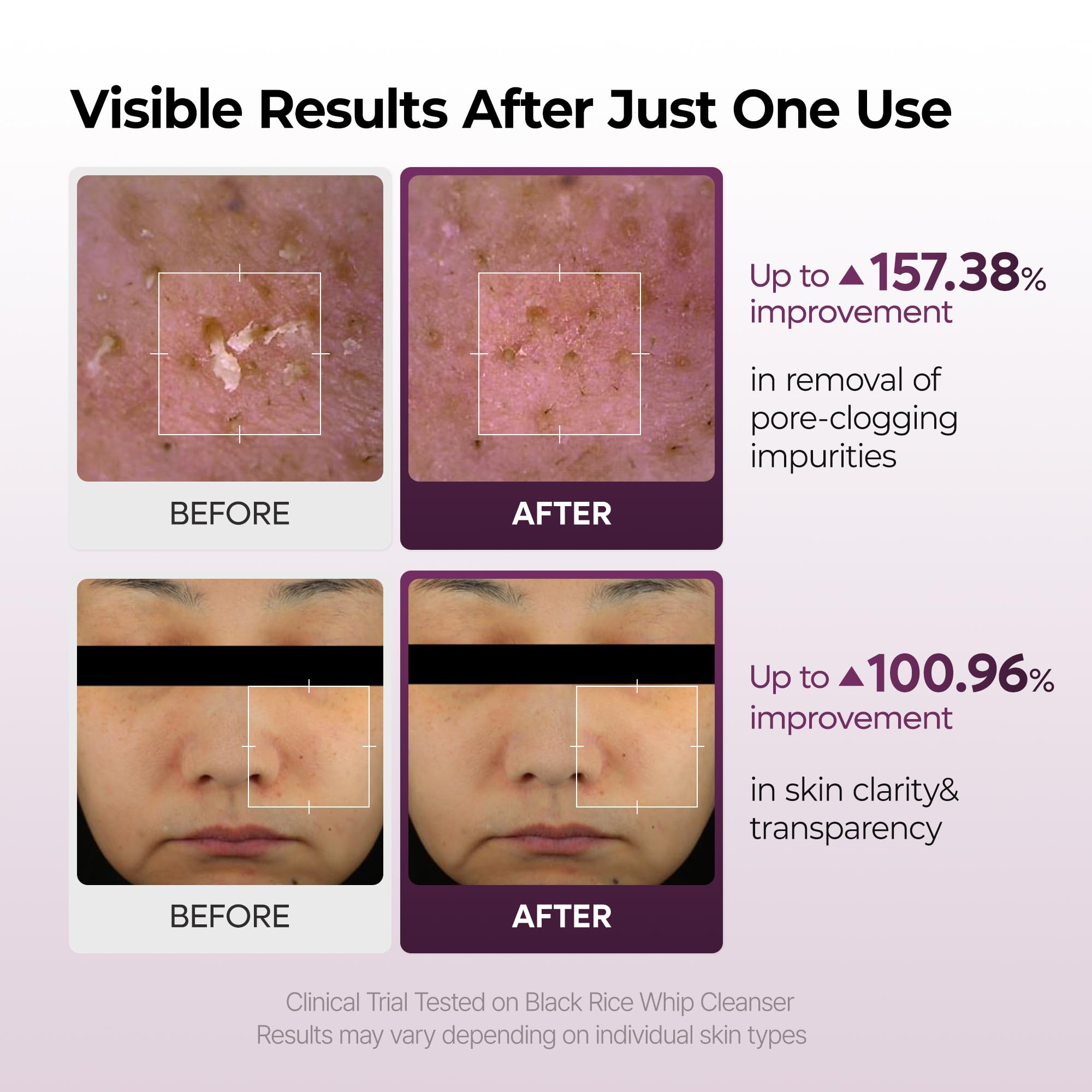 Dr.Melaxin Black rice extract swatch demonstrates nourishing ingredients for brighter skin.