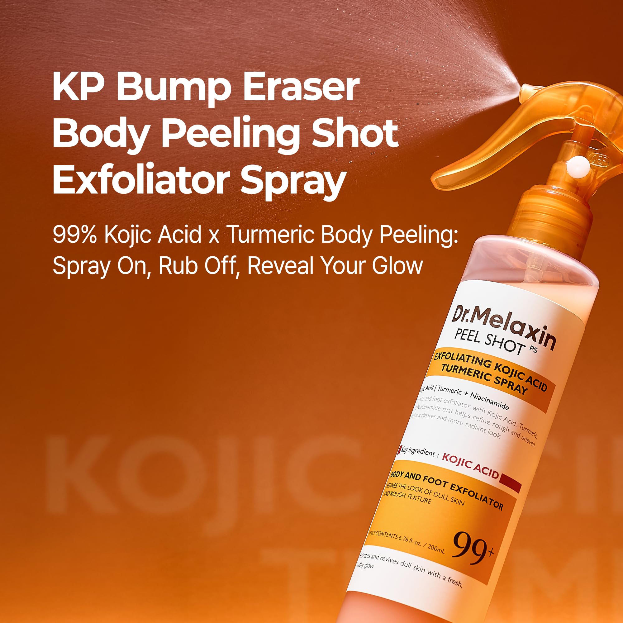 Dr.Melaxin Body Keratin Spray bottle front, sleek design for easy use