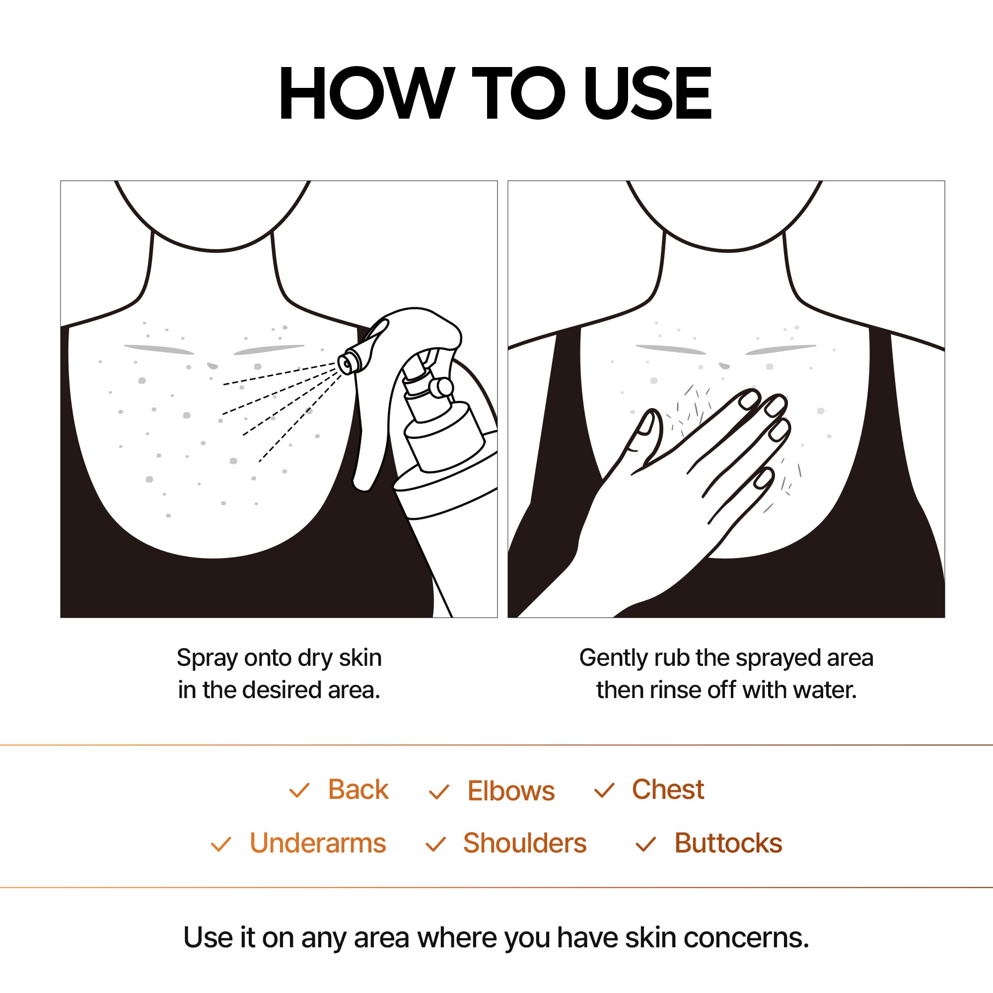 Dr.Melaxin Body Keratin Spray on skin for a smooth feel