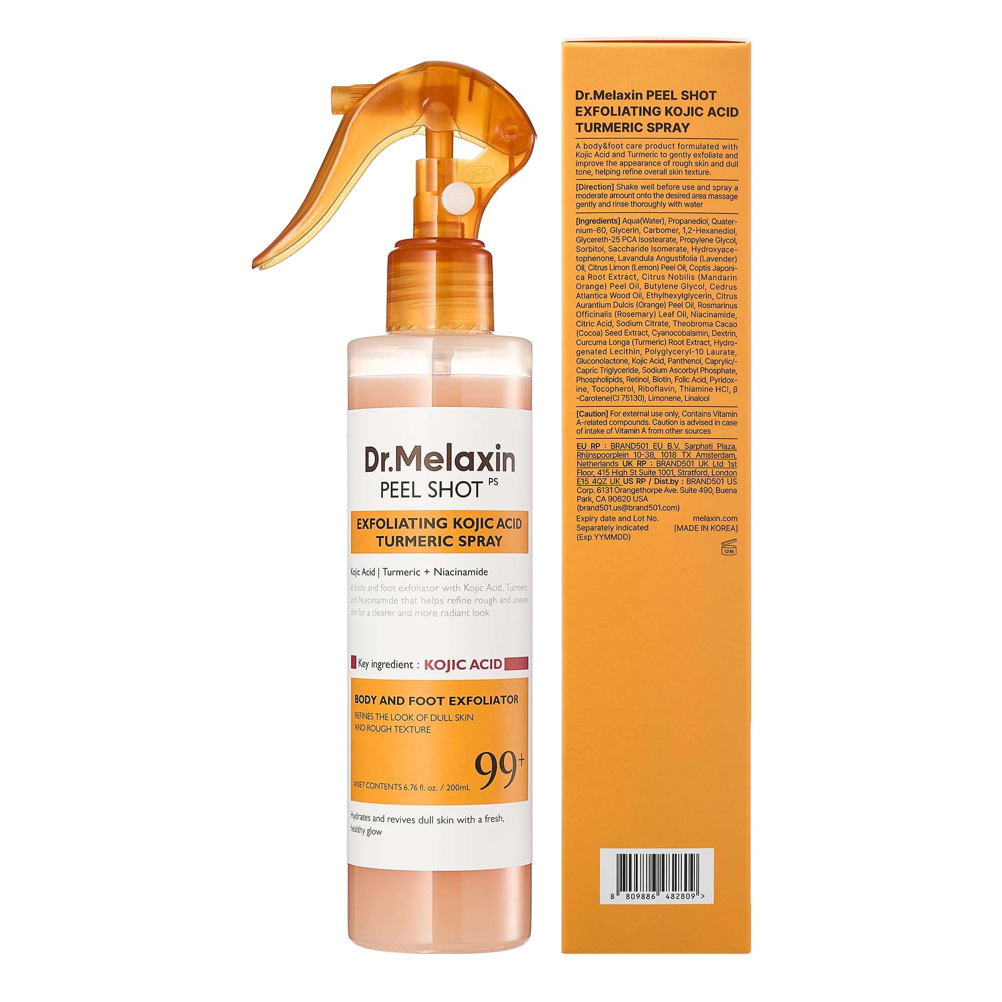 Dr.Melaxin Body Keratin Spray finish on skin promotes balanced tone