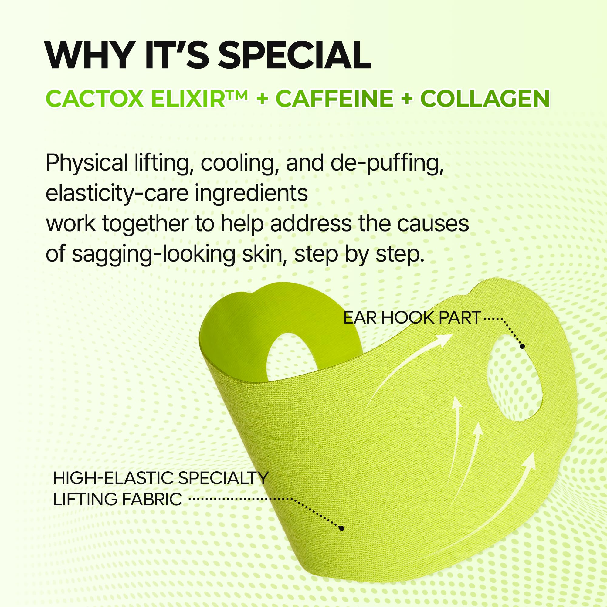 High-elasticity lifting fabric with comfortable ear-hook design.