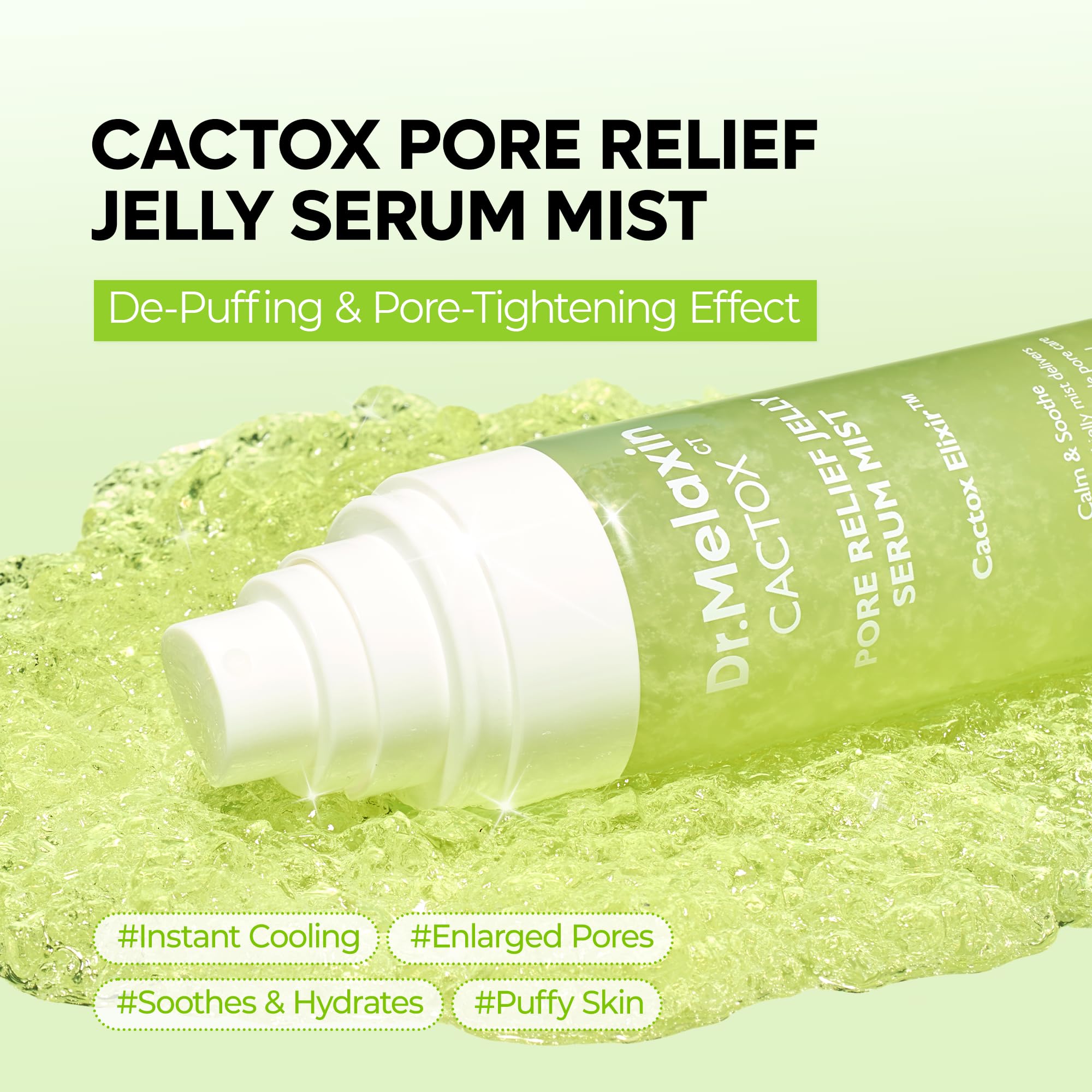 Dr.Melaxin Cactox instant cooling face mist to help reduce puffiness.