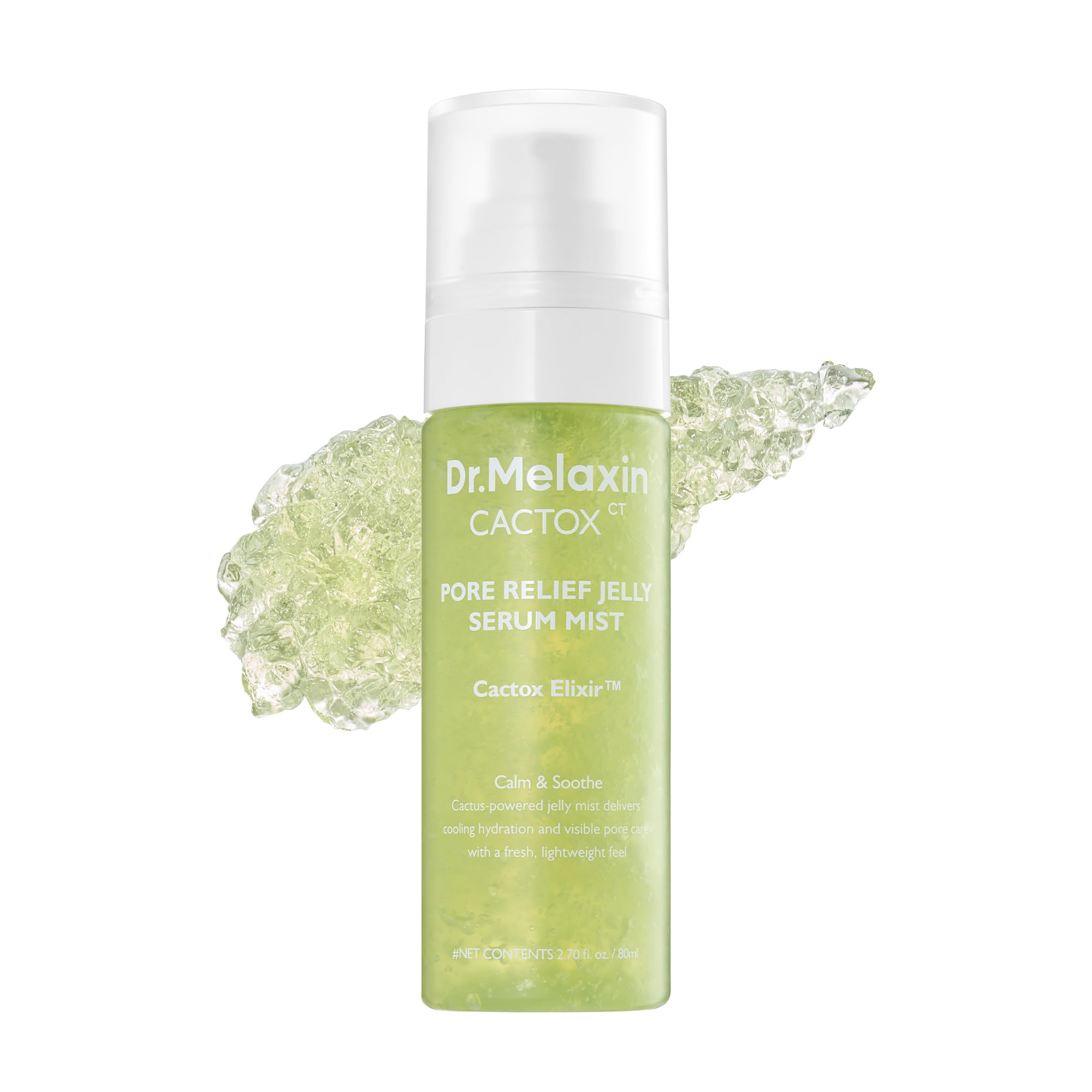 Dr.Melaxin Cactox pore-relief serum mist bottle with cooling action for refreshed skin.