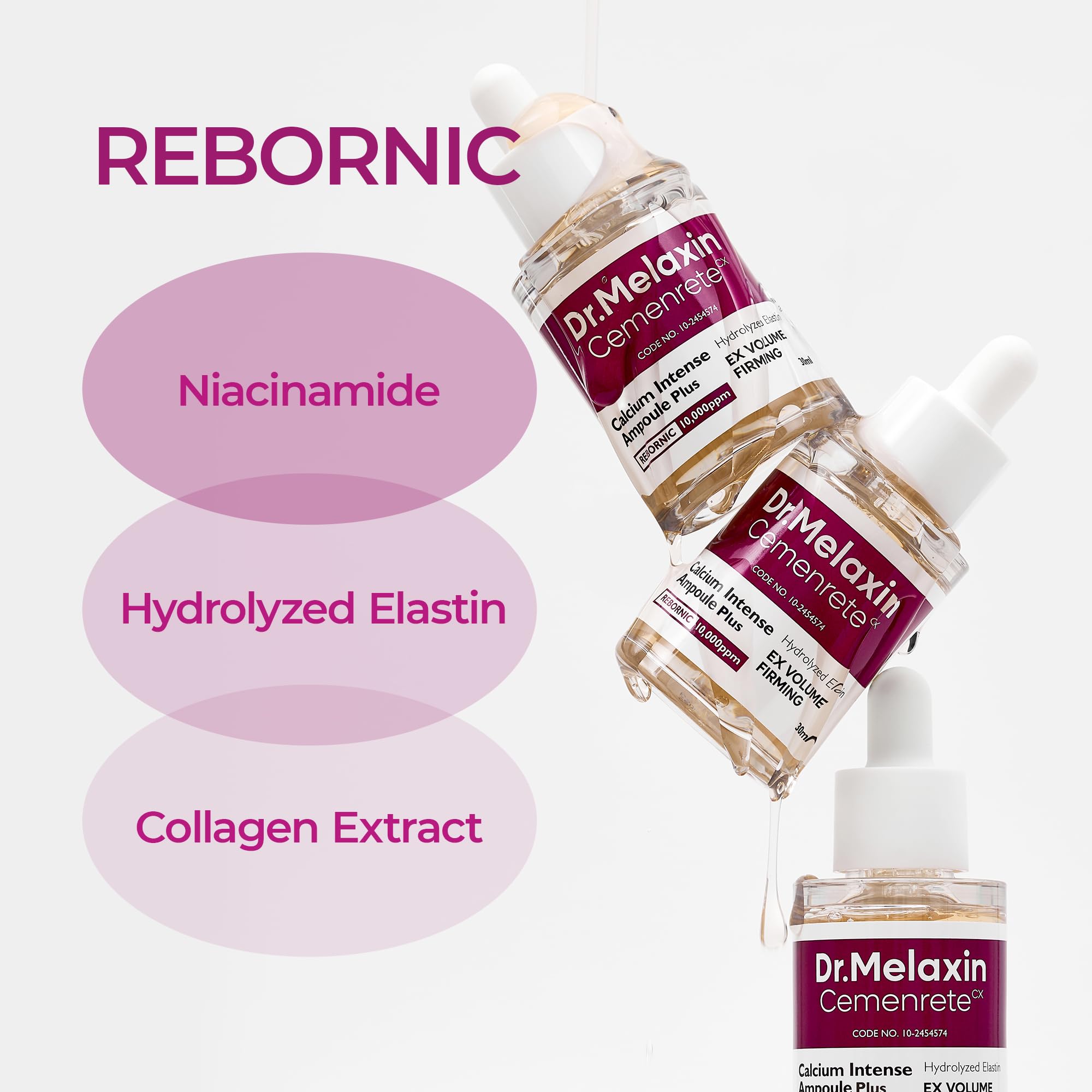 A visual of adenosine and niacinamide ingredients in the Dr.Melaxin formula.
