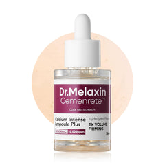 Dr.Melaxin Cemenrete Calcium Ampoule Plus bottle closeup for smooth under-eye care.