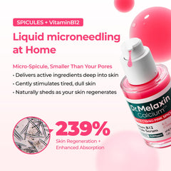 Dr.Melaxin Cyano Pink Spicule Serum texture swatch on skin