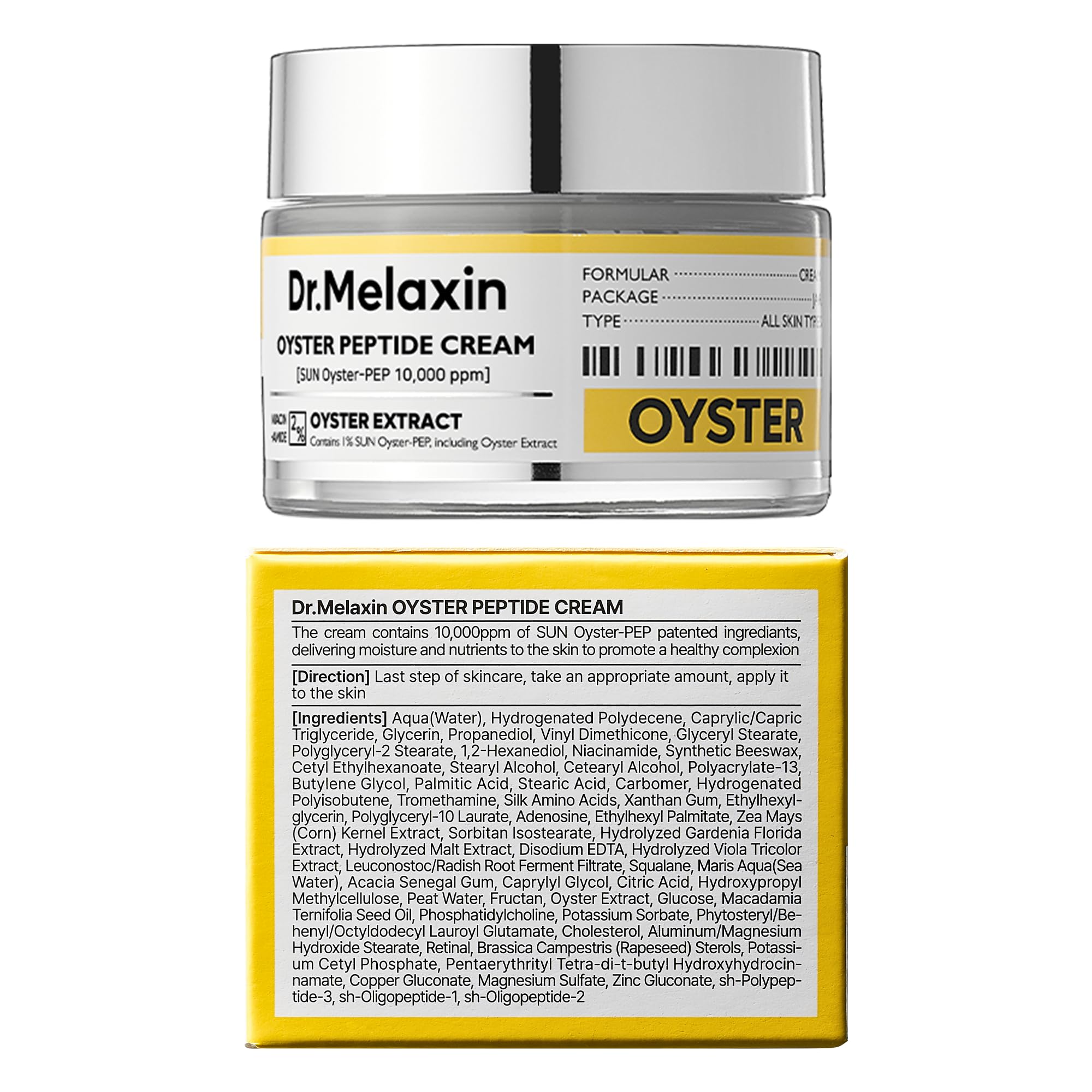 Dr.Melaxin Oyster Pep3 Renewal Cream bathroom shelf ready for use.