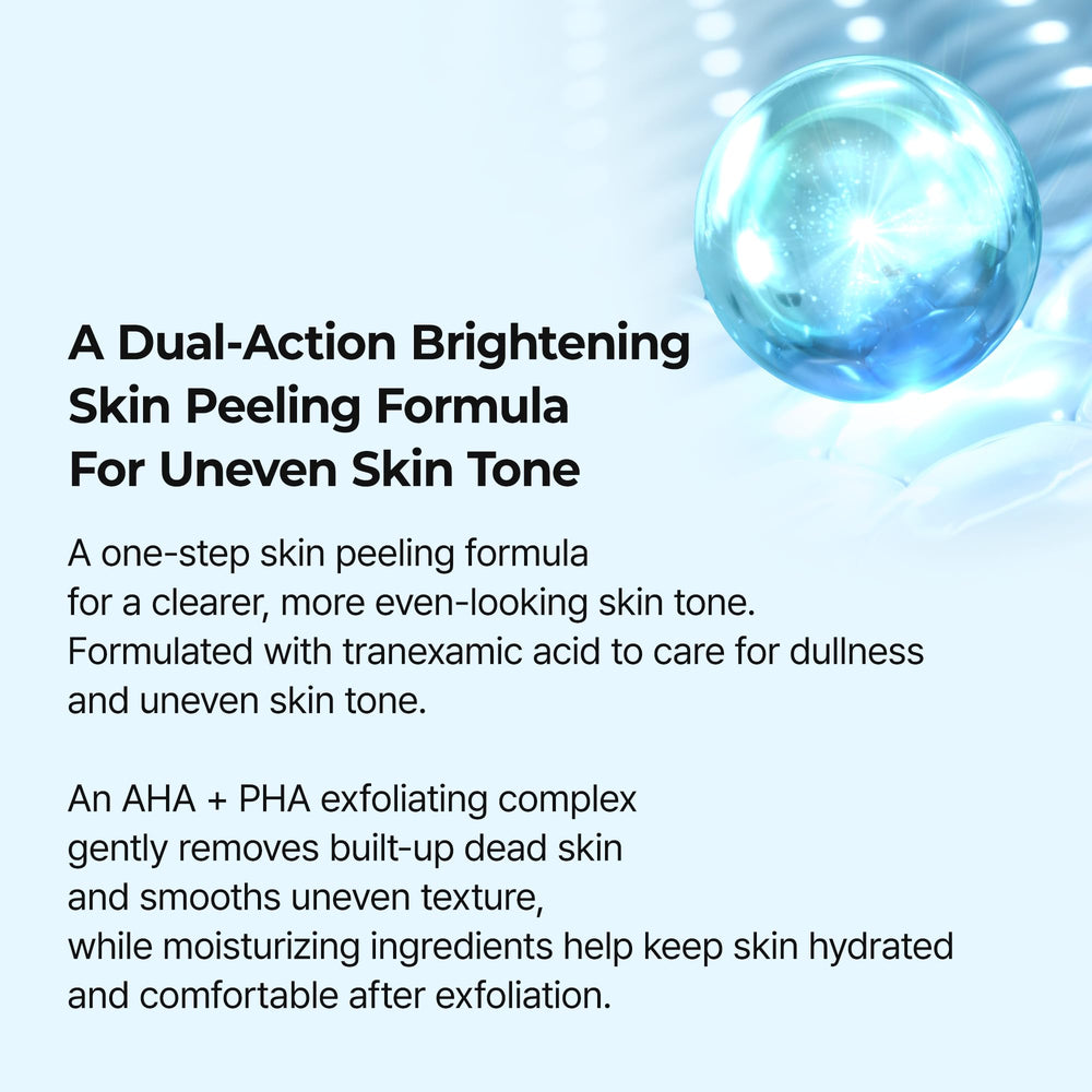 Rice bran water hydrates and nourishes Dr.Melaxin Peel Shot