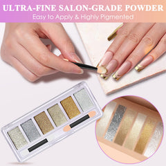 DRMODE nail art with mirror chrome effect for stunning reflections