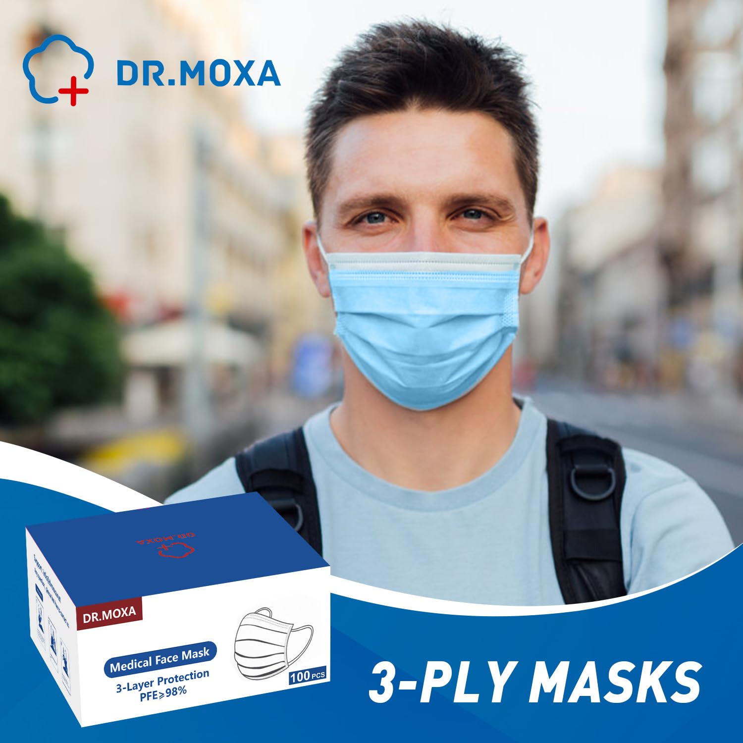 DR.MOXA disposable mask for gardening, driving, and daily activities.