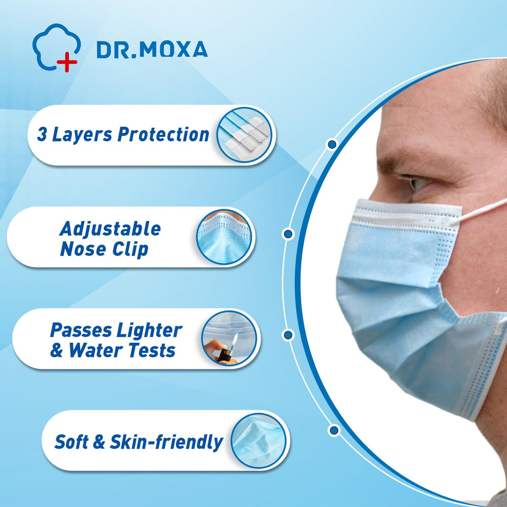 DR.MOXA non-woven filter material helps capture droplets and dust.