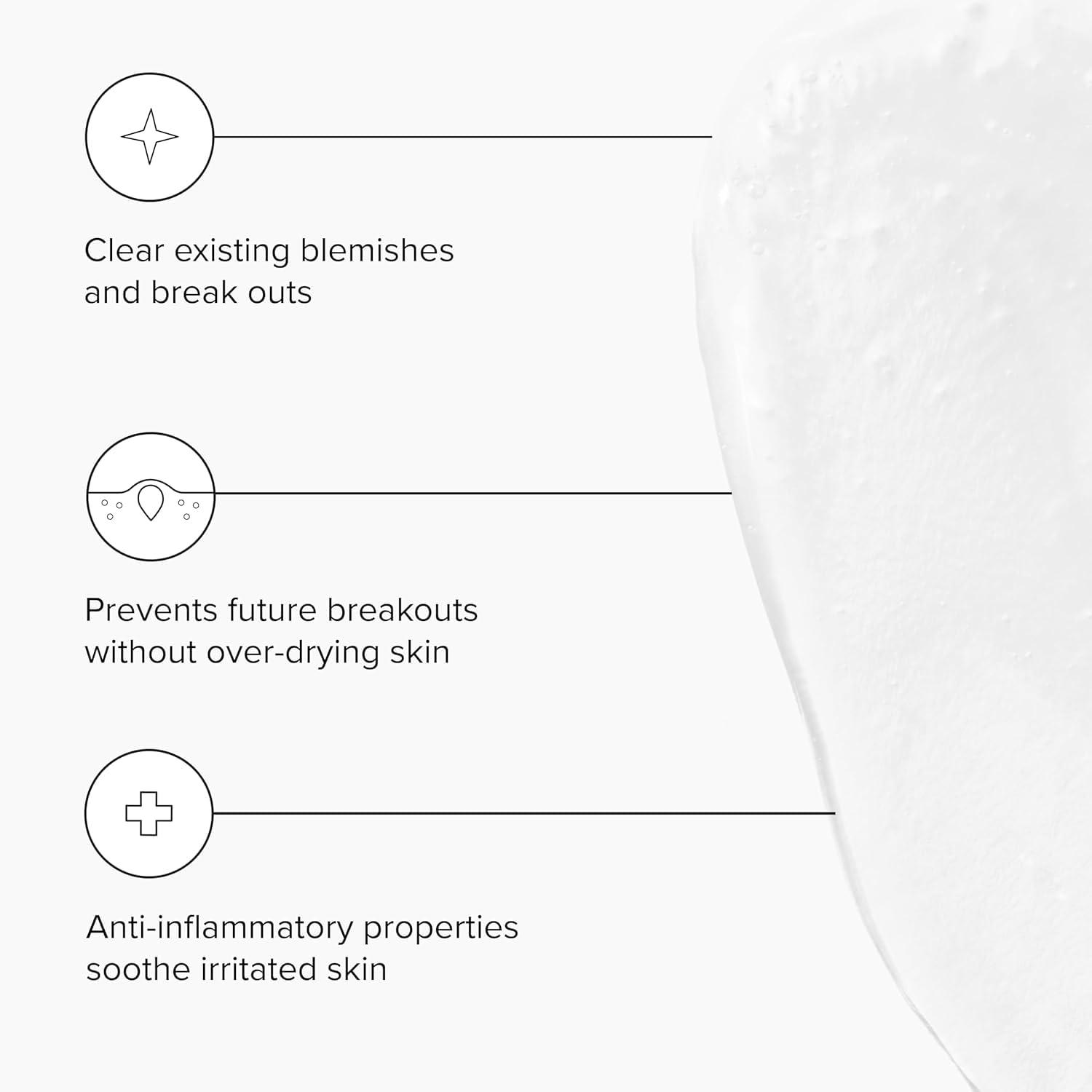 DRMTLGY Acne Cleanser foaming lather demonstrates gentle cleansing for makeup and oil removal.