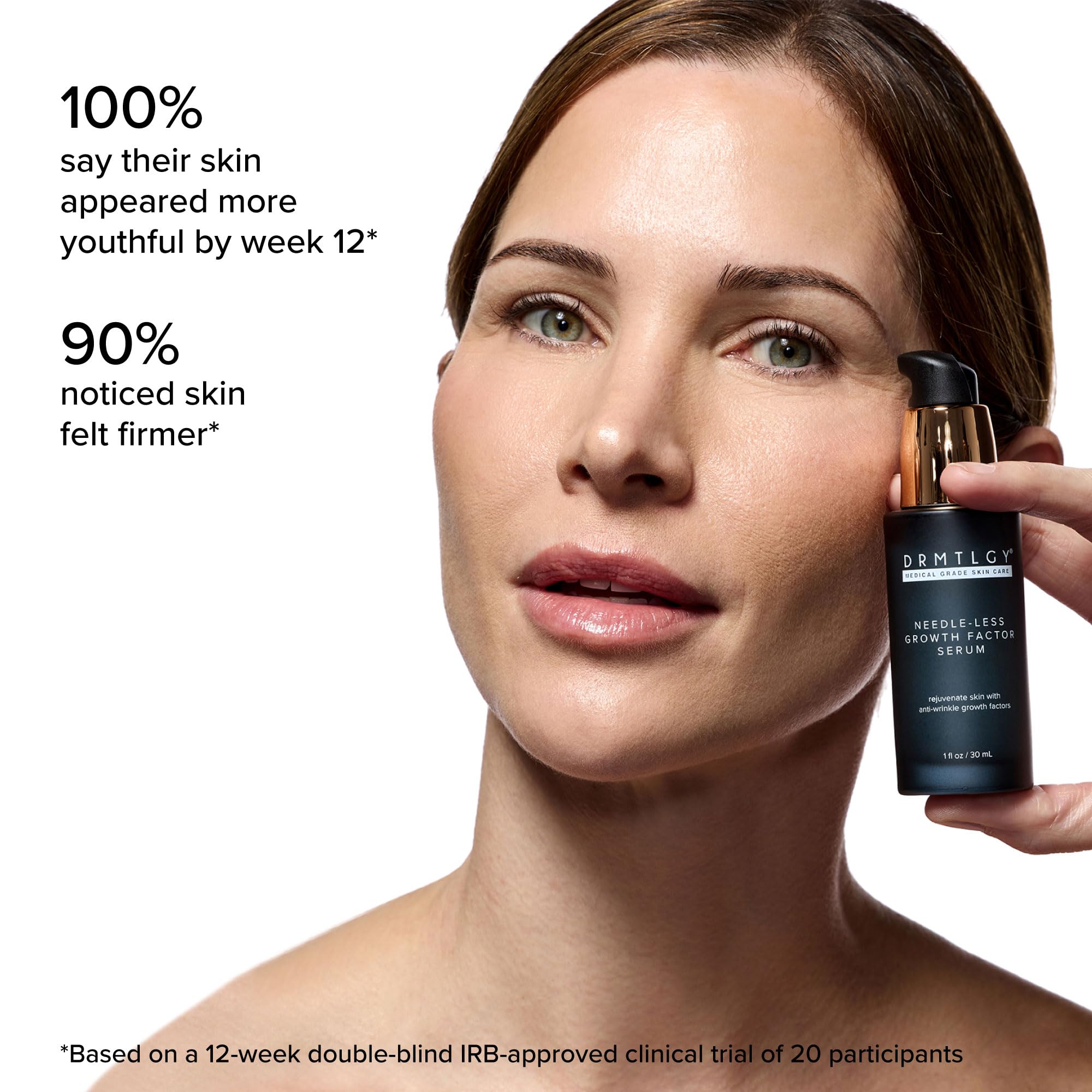 DRMTLGY bottle packaging showcases premium skincare routine.