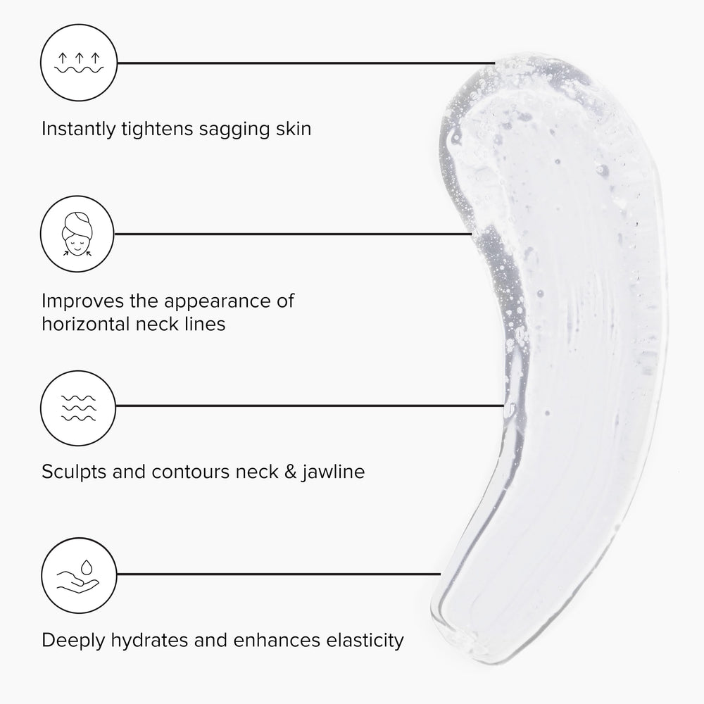 DRMTLGY Contouring Serum cooling roller in use on neck and jawline