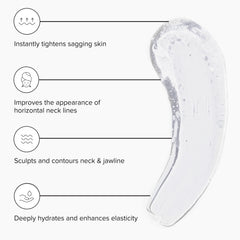DRMTLGY Contouring Serum cooling roller in use on neck and jawline
