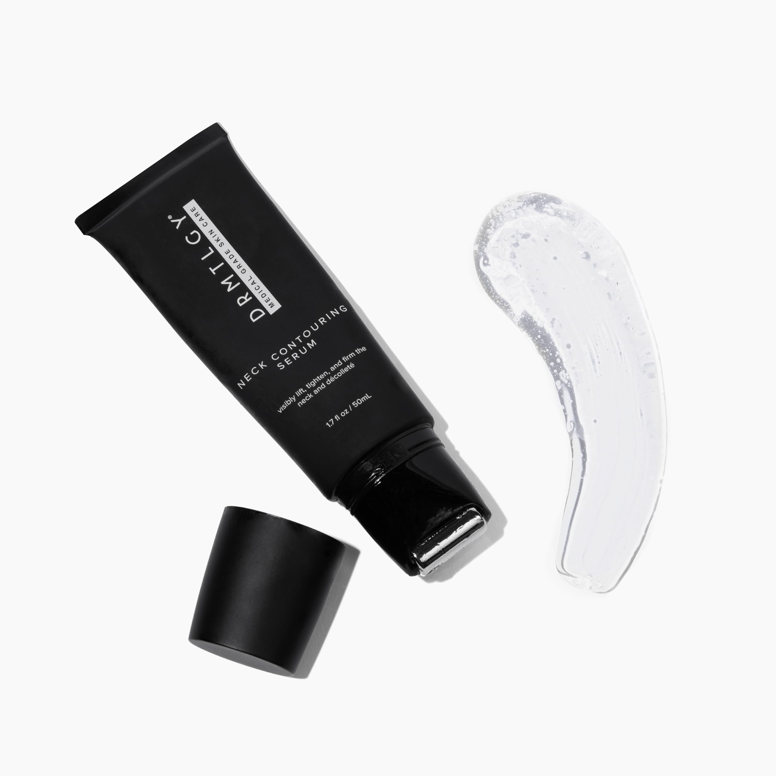 DRMTLGY Contouring Serum bottle close-up emphasizing hydration