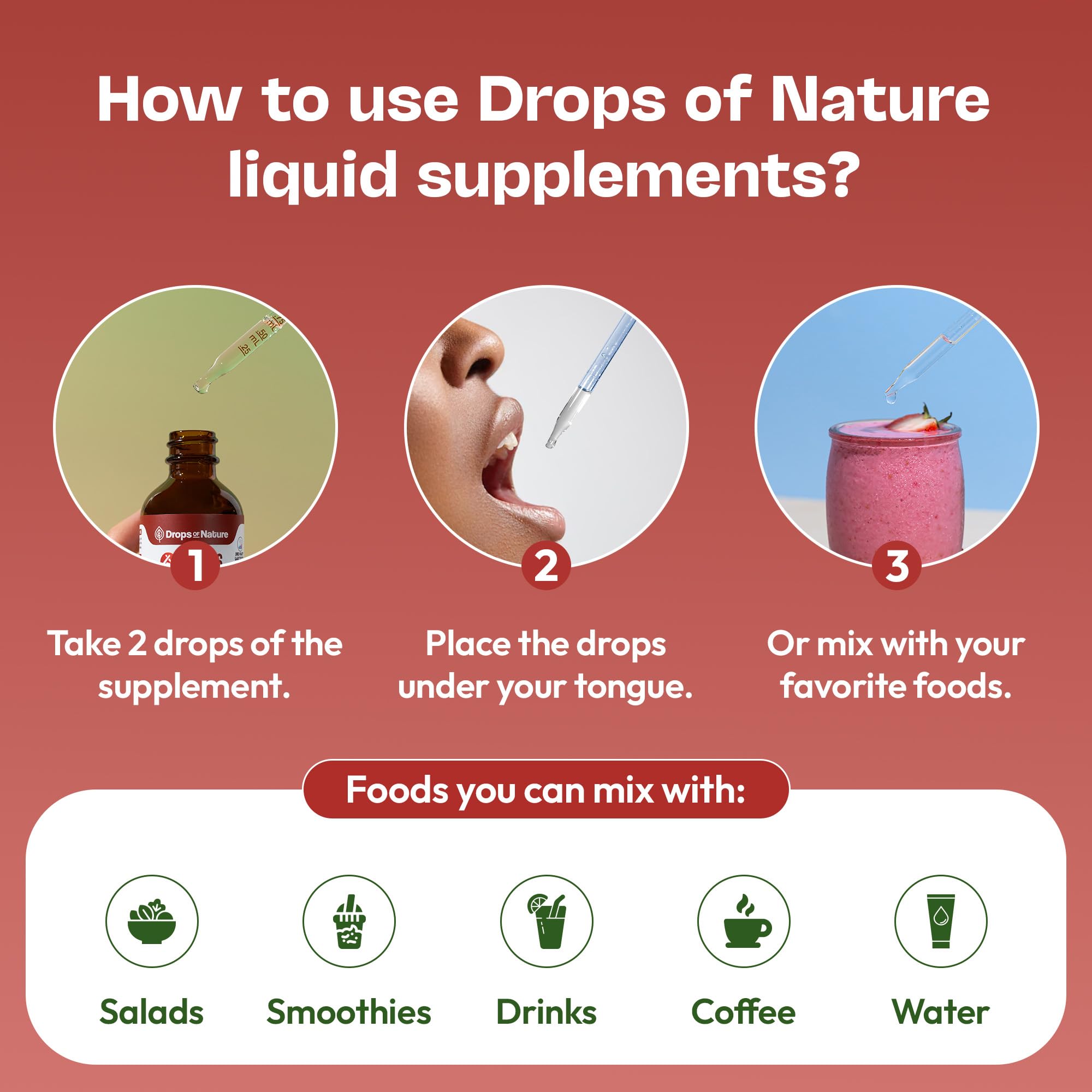 Drops Of Nature Ashwagandha liquid drops carton packaging simple and informative.