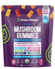 Drops Of Nature Lions Mane Ashwagandha gummies bottle for daily vitality