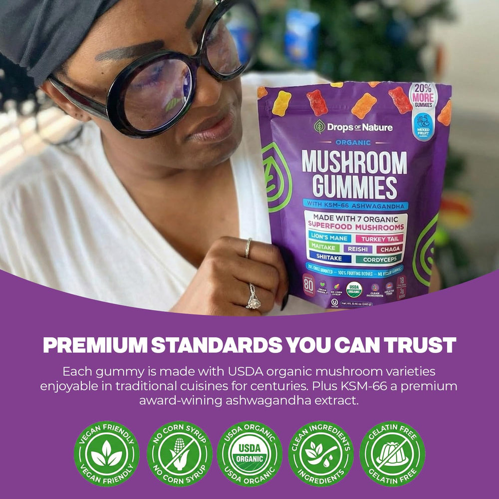 Drops Of Nature Mixed fruit flavor gummies low sugar option