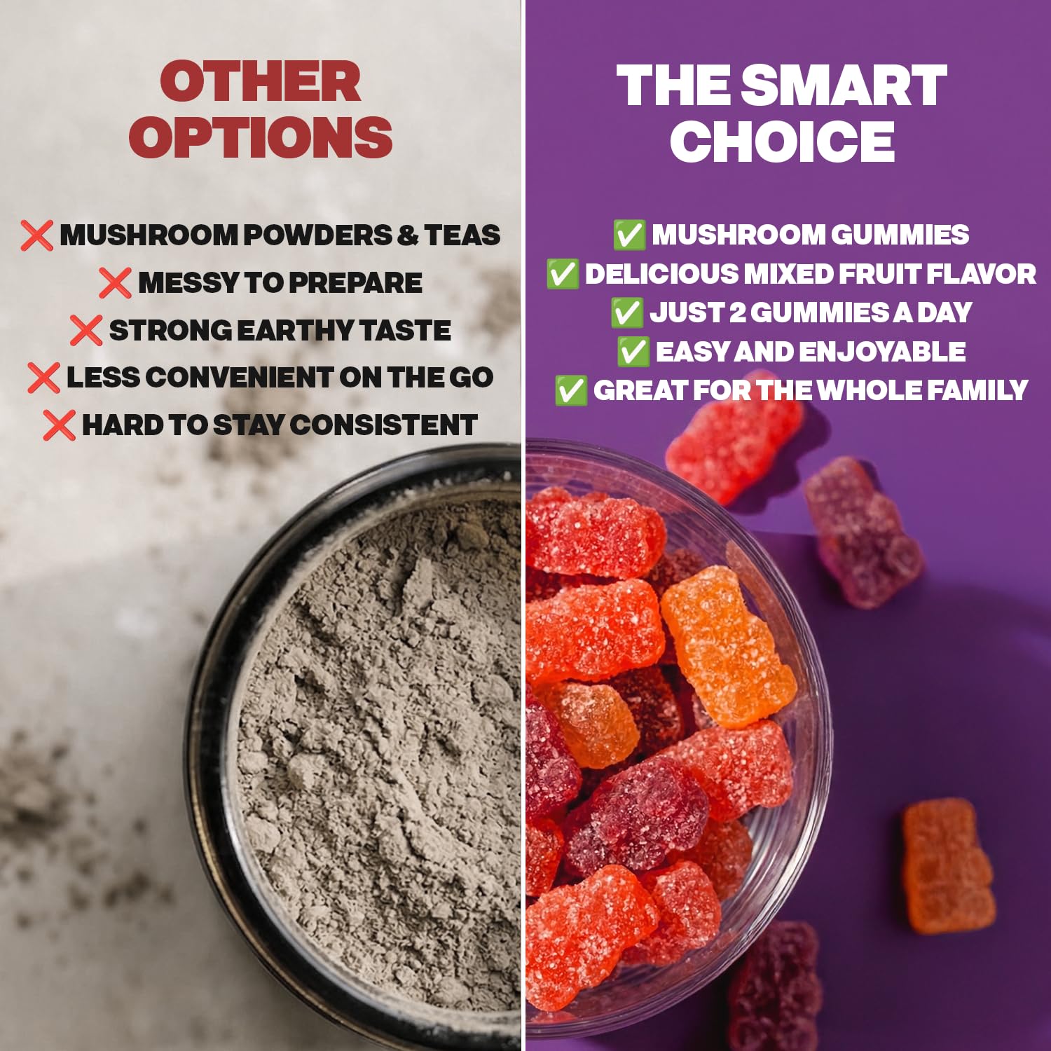 Drops Of Nature Reishi mushroom gummy vegan-friendly formula