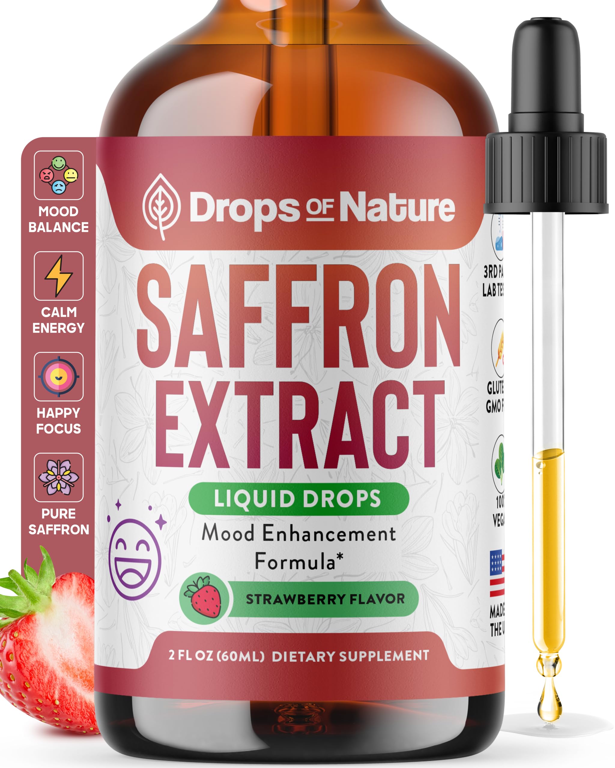 Drops Of Nature saffron drops bottle pour supports daily use