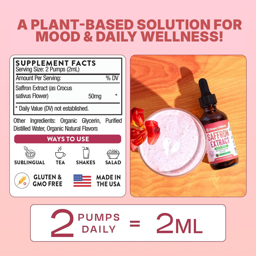 Drops Of Nature saffron drops kid-friendly formula supports family wellness