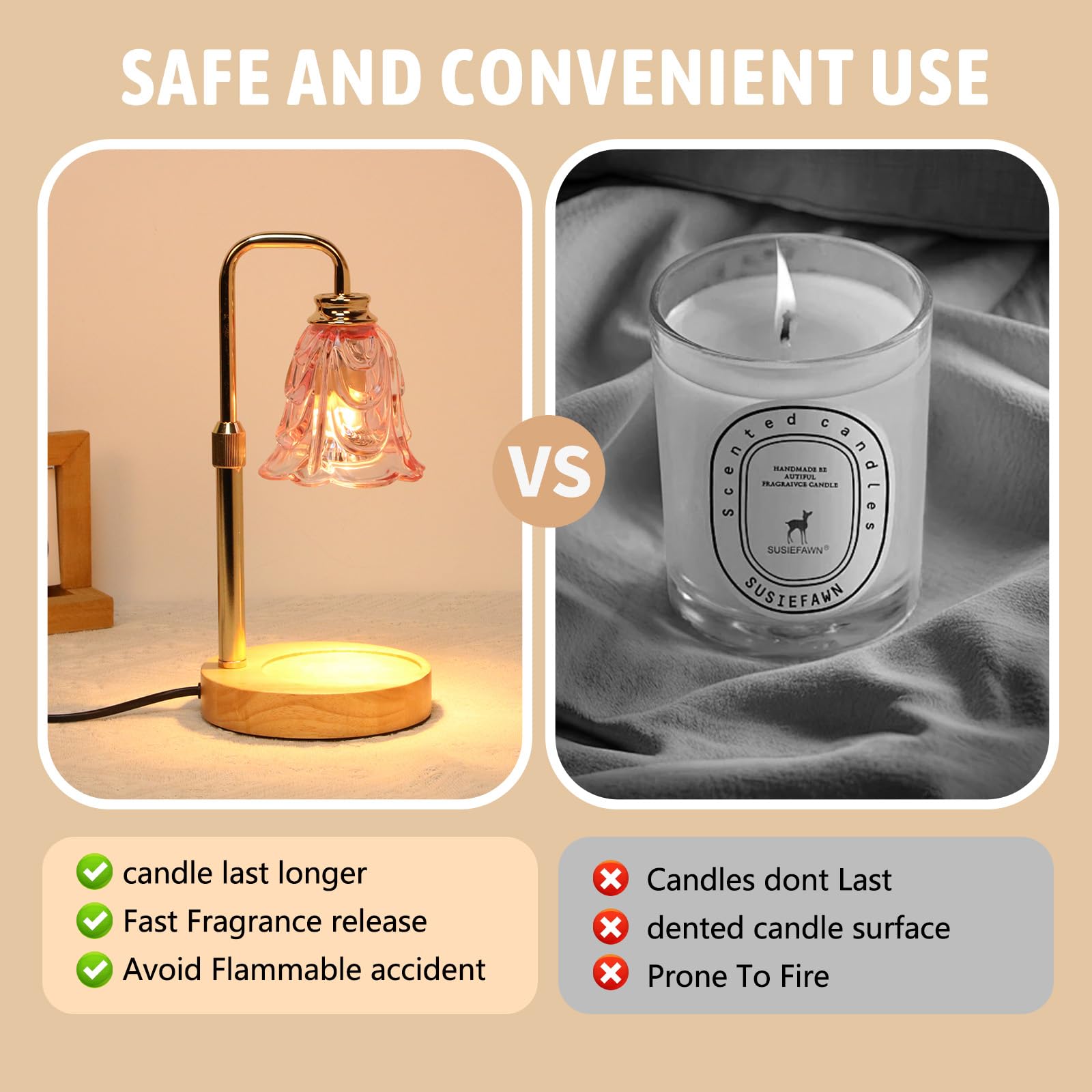Droyek Candle Warmer Lamp timer function enables safe scheduling
