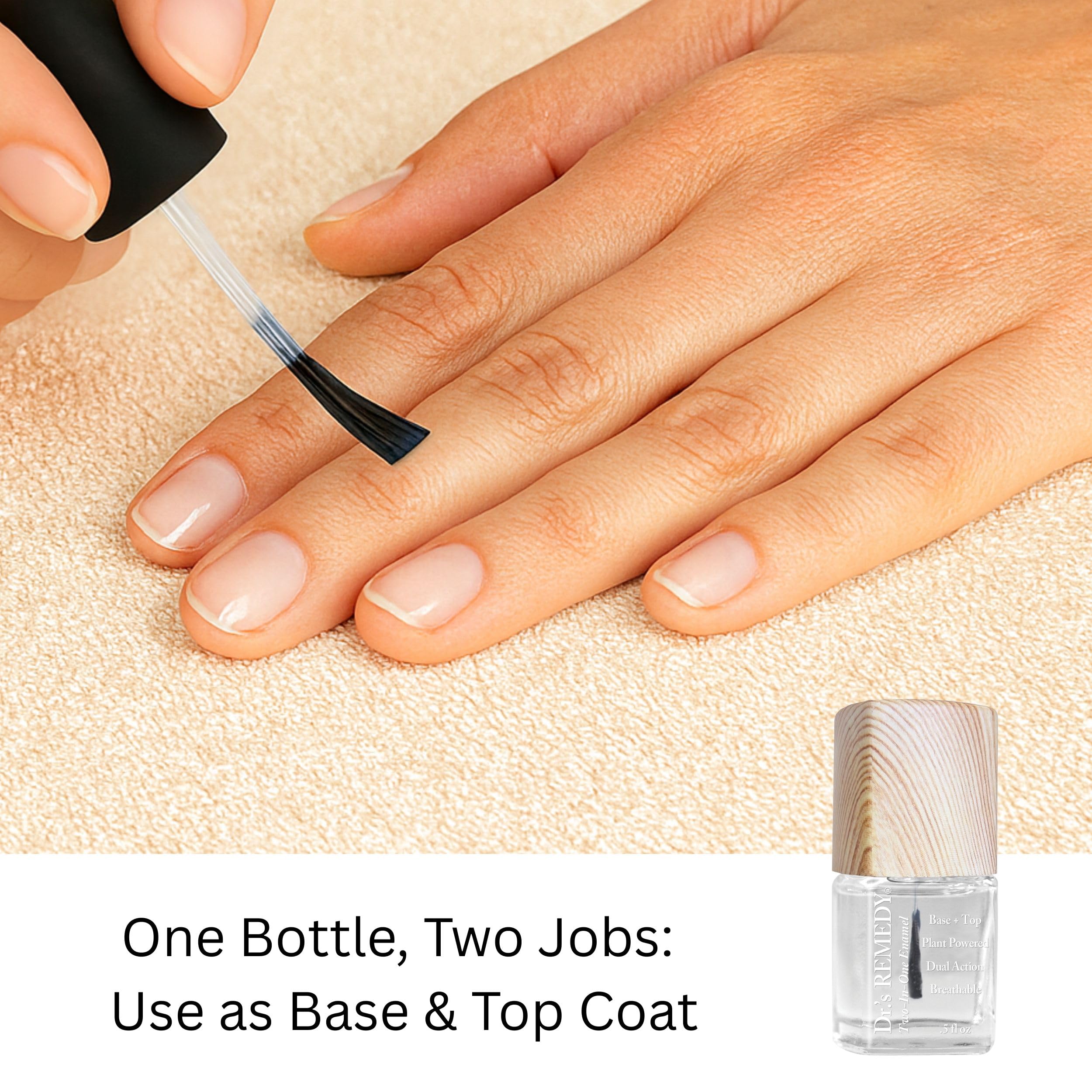 Close-up of brush applying TOTAL two-in-one for smooth color adhesion.