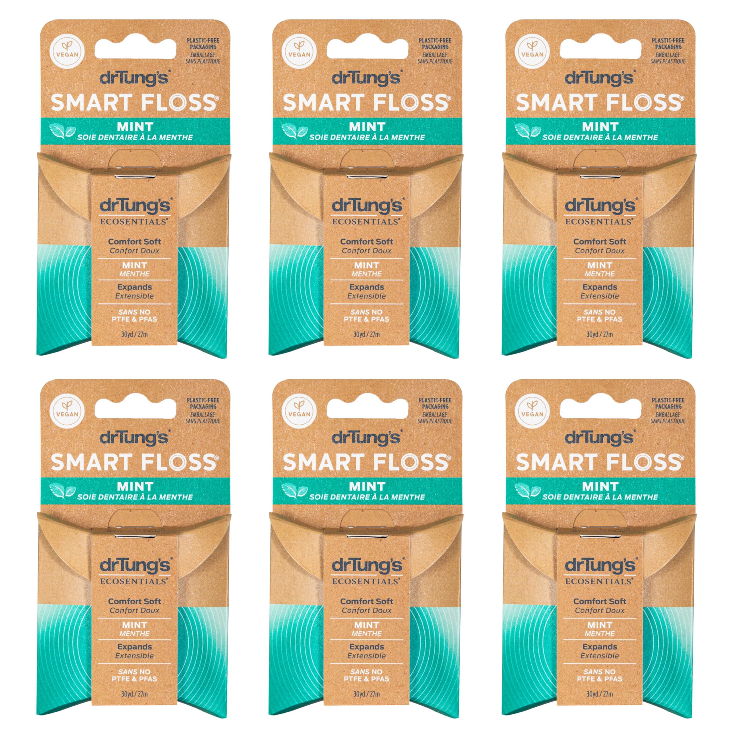 drTung's Smart Floss Mint expanding threads reach tight spaces for a deeper clean
