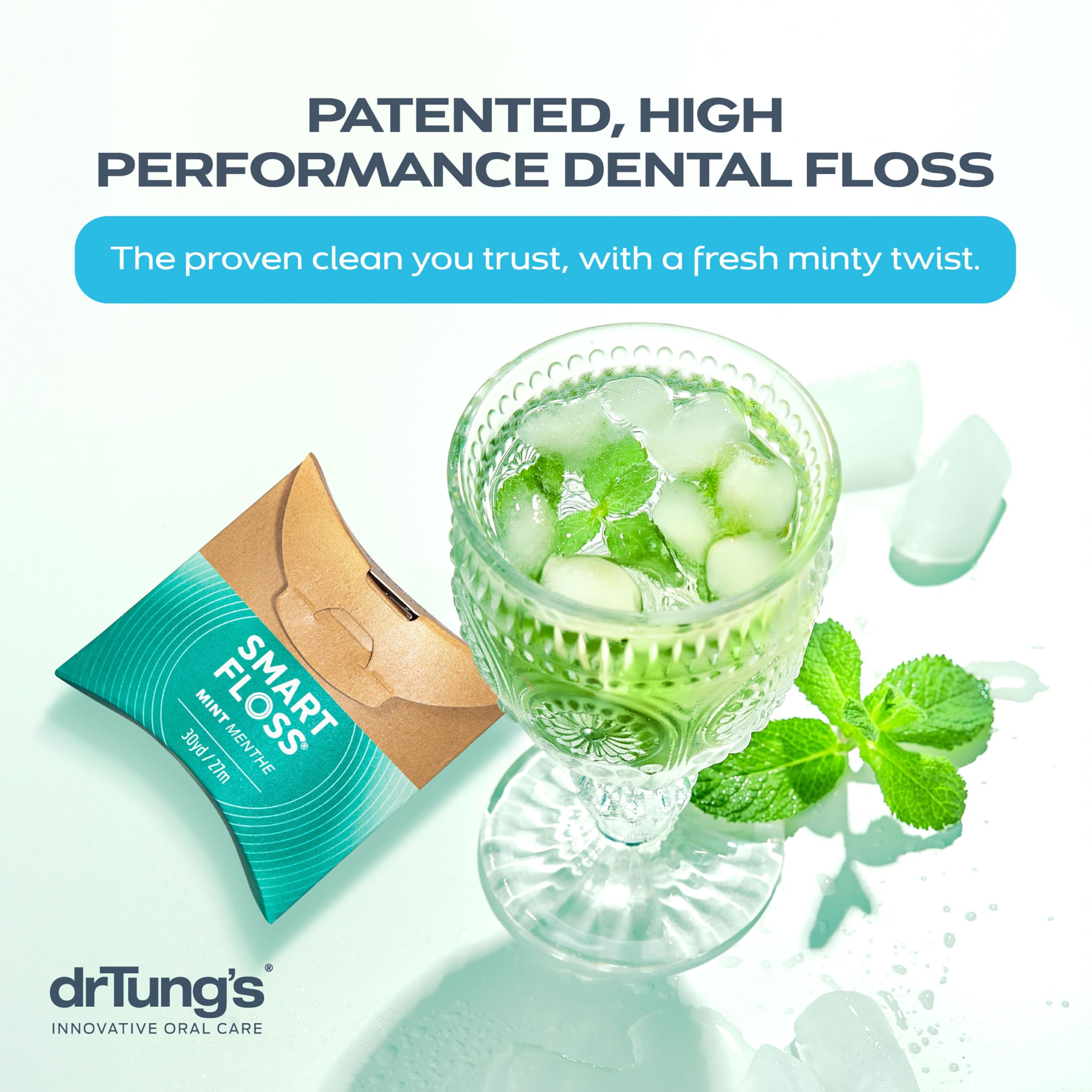 drTung's Smart Floss Mint PFAS and PTFE free composition.