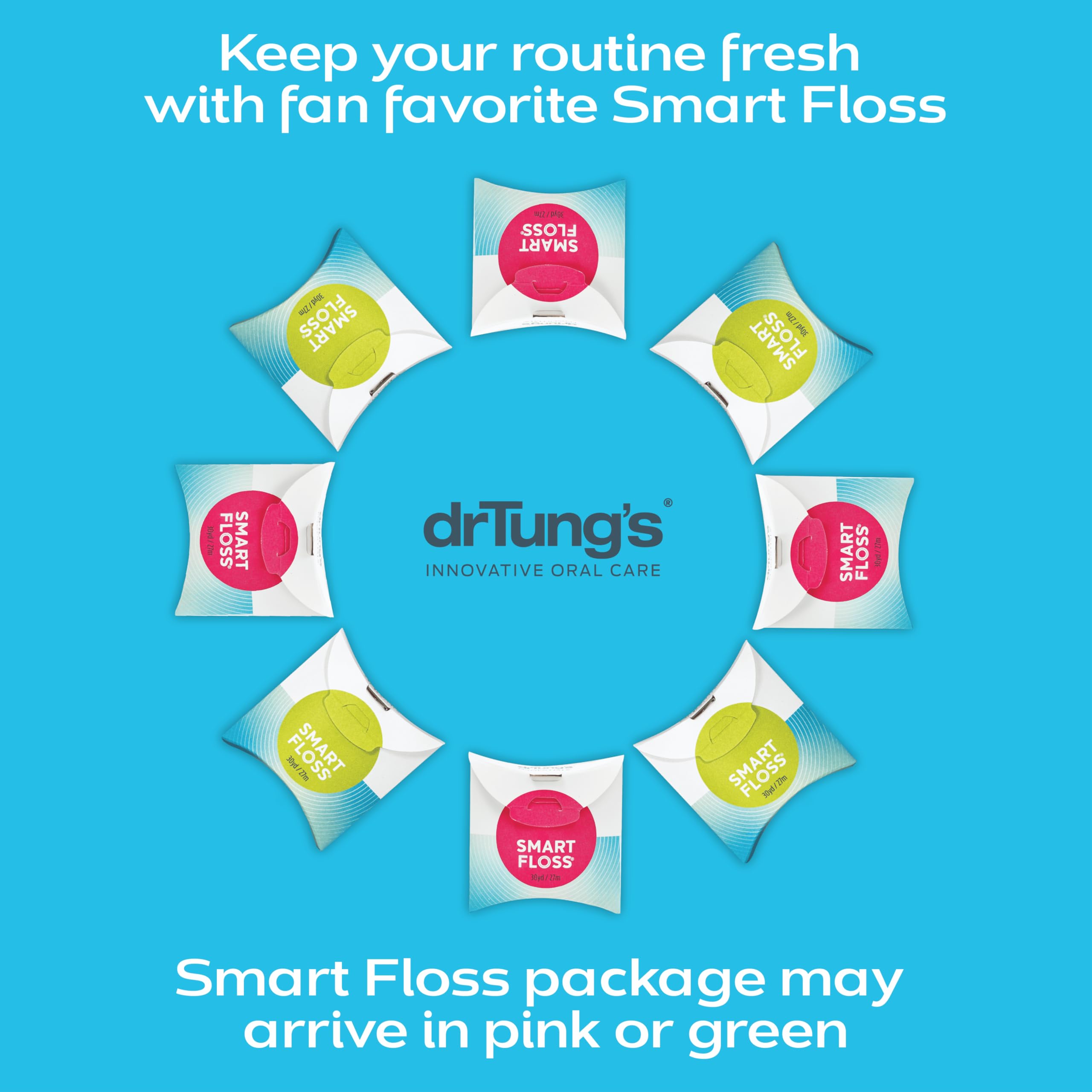DrTung's Smart Floss uses smooth action between teeth for comfortable cleaning.