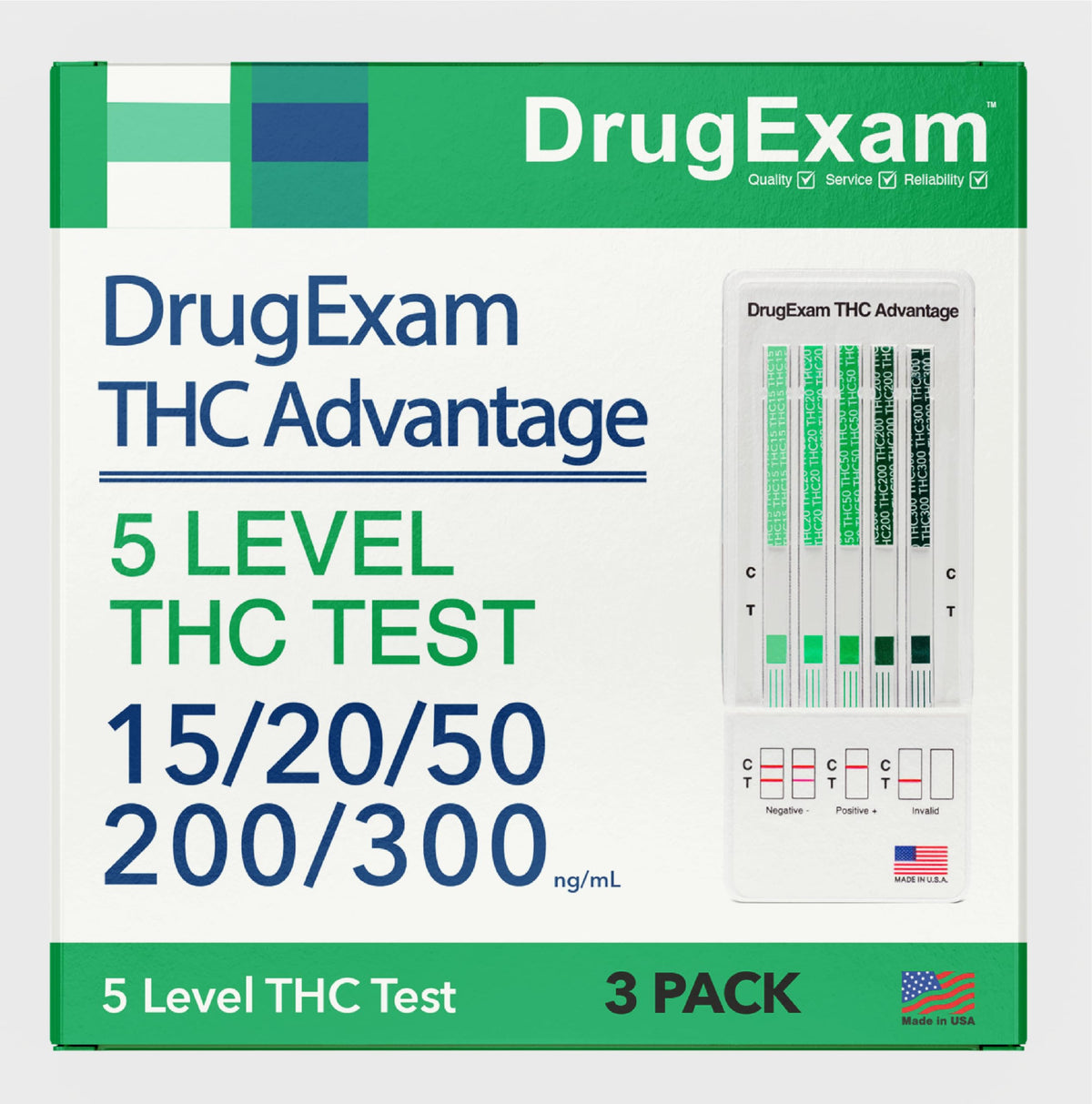 DrugExam 3pack multi-drug screen test urine shows at-home screening convenience.