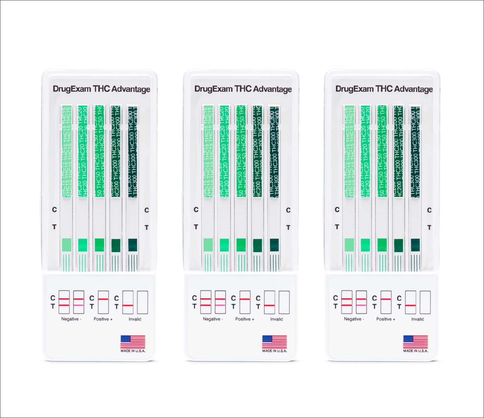 DrugExam urine test strip reads clearly for quick evaluation.