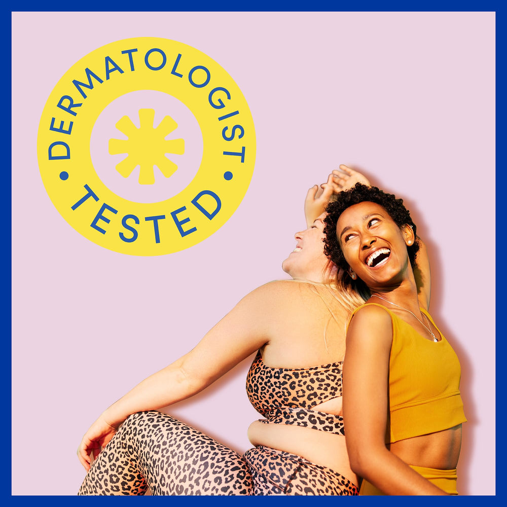 Dry Idea hypoallergenic dermatologist-tested badge highlights skin-friendly protection.