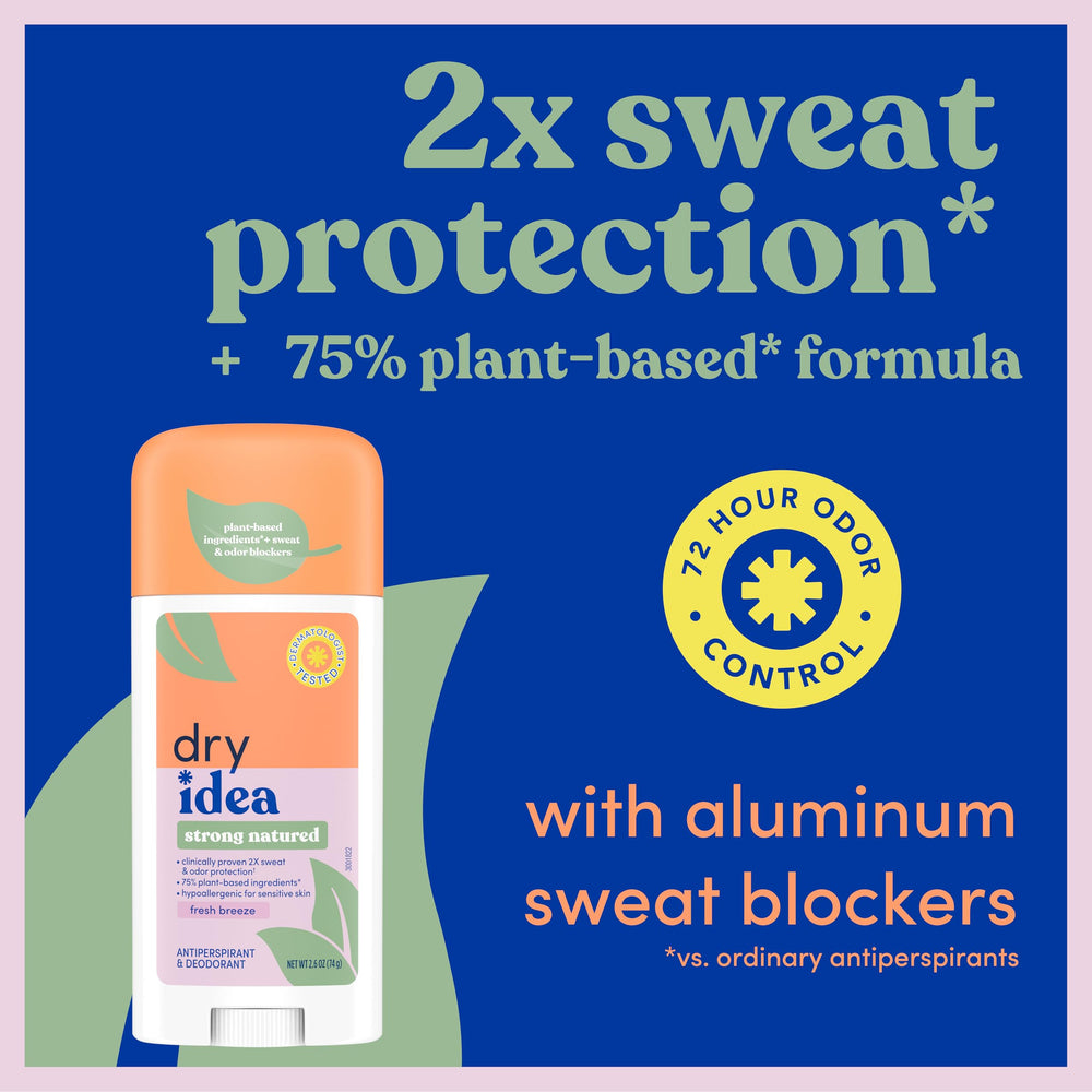 Dry Idea plant-based formula close-up highlighting natural ingredients.