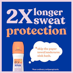 Close-up of Dry Idea applicator for gentle, fragrance-free protection.