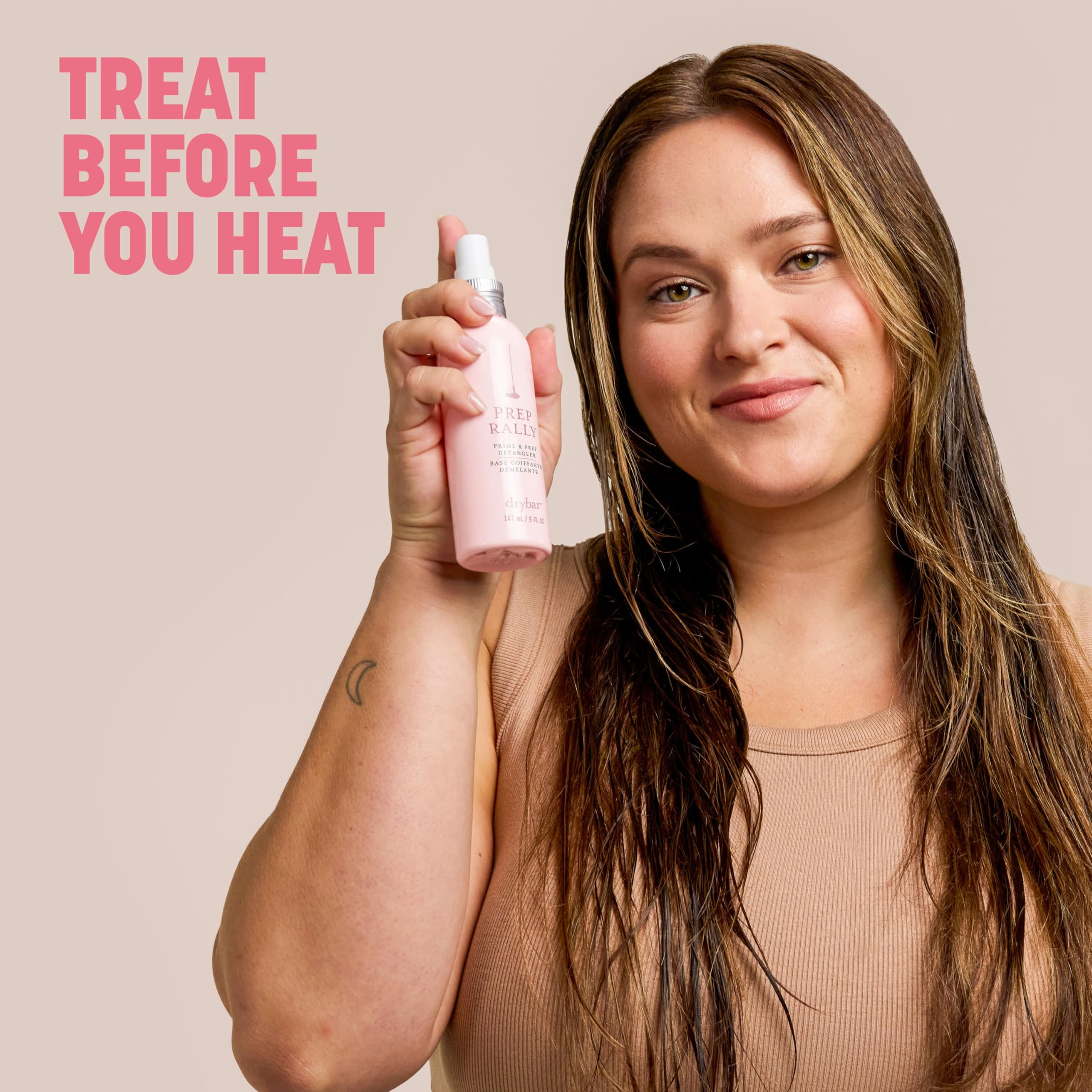 Drybar Prep Rally contains biotin and vitamins for hair strength.