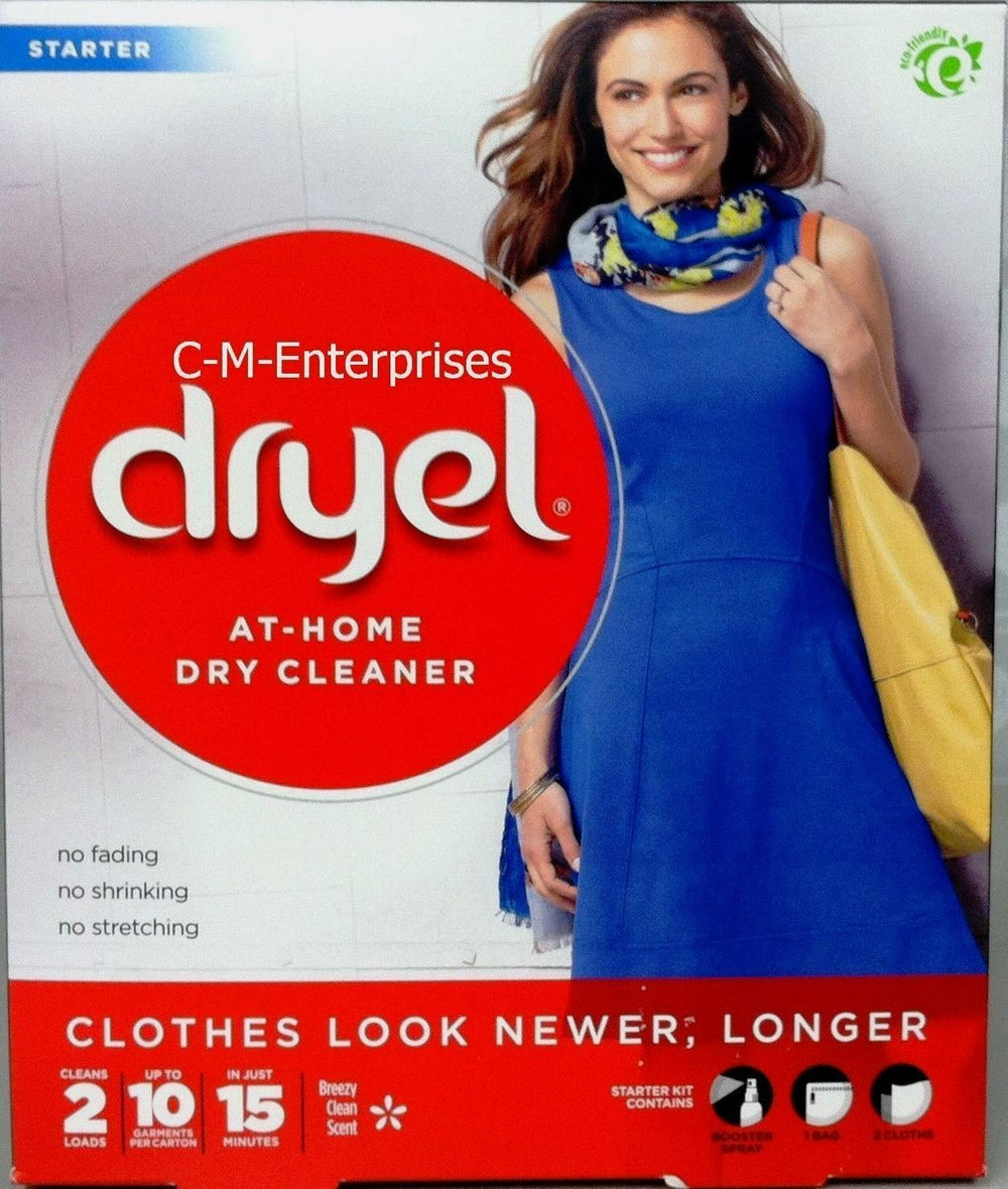 Dryel starter kit bottle for gentle fabric care and odor removal on delicates.
