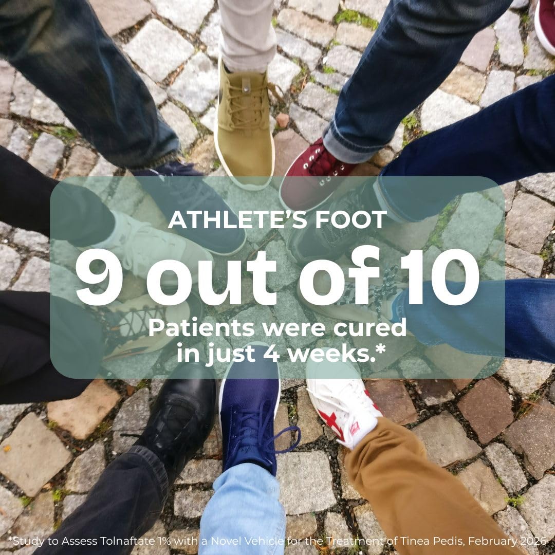 Dryello glide-on stick delivers quick-dry feel for active feet.