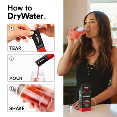 DryWater real-fruit dried powder highlighting natural vitamins and antioxidants.